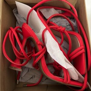 Red Strappy Heels